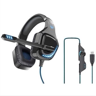 OVLENG Q11 USB 7.1 Surrounding Sound kuulokkeet Over-Ear E-Sports äänenvoimakkuuden säätö langallinen kuuloke Cool Light PC pelikuulokkeet mikrofonilla