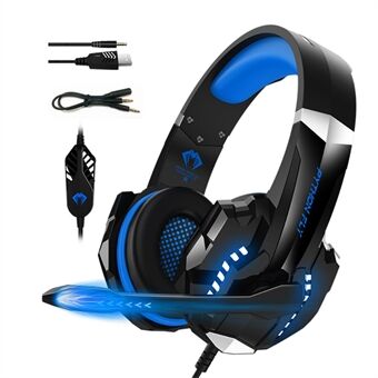 PYTHON FLY G9000Pro korvan päälle kiinnitettävä LED-valaistus pelikuulokkeet E-sports 3,5 mm + USB-kaapeli Langalliset kuulokkeet melunvaimennusmikrofonilla