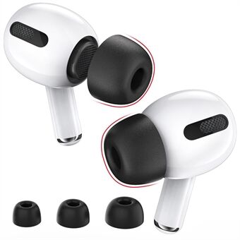 AHASTYLE WG28 3 paria S / M / L -koon korvavalloja Apple AirPods Prolle / AirPods Pro 2:lle vaihdettavaksi muistivaahtomateriaalista valmistetuiksi korvatyynyiksi.