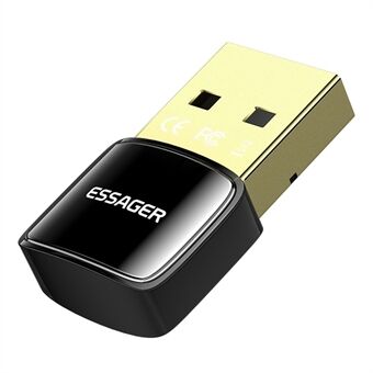 ESSAGER Bluetooth Adapter pöytätietokoneen langaton BT5.0 USB-vastaanotin, joka on yhteensopiva Windows 8 / 10 / 11 -ohjaimen kanssa