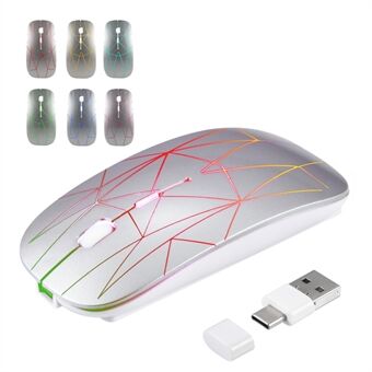 E39 Ladattava 2.4G Langaton Pelihiiri 1600DPI RGB Hengittävä Kevyt Tietokone Kannettava Ergonomiset Hiiret