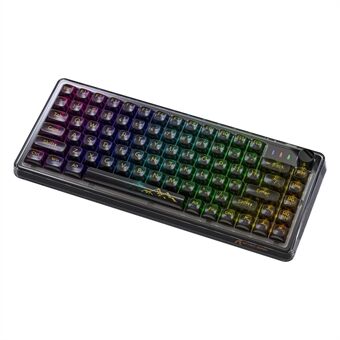 HYÖKKÄÄVÄ HAI K75 RGB Langaton Vaihdettava Mekaaninen Näppäimistö Kolme tilaa Bluetooth Läpinäkyvä Näppäimistö