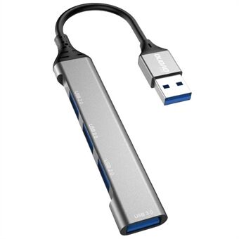 DUDAO A16T 4-porttinen USB-keskitin alumiiniseoksesta valmistettu telakointiasema, 3x USB 2.0 + 1x USB 3.0 porttia - Tyyppi