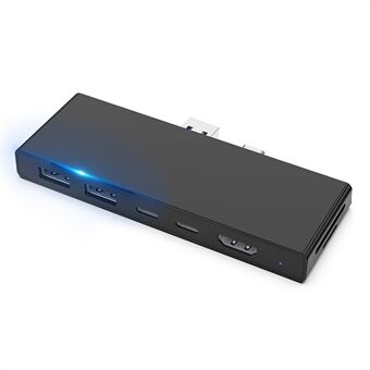 ROCKETEK SH869 5Gbps USB3.0 Hub 4K HDMI PD Type-C -sovitin USB-jakaja TF/SD-kortinlukija Microsoft Surface Pro 7:lle