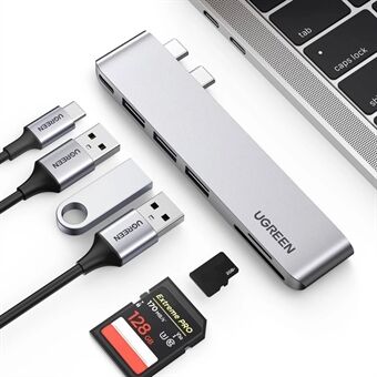 UGREEN 60560 USB-C Hub -jakajaadapteri Thunderbolt 3 -telakka kortinlukija MacBook Pro/Airille