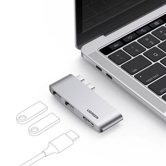 UGREEN 3 in 2 USB-C HUB Tyypin-C to USB 3.1 HDMI PD Tyypin-C Pikalaataus Telakointiasema Sovitin Muunnin Macbookille