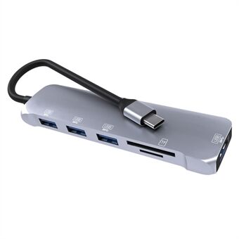 NK-3043 6 in 1 Type-C Hub USB 3.0 -telakointiasema TF-kortinlukija iPad Pro MacBook Air Pro