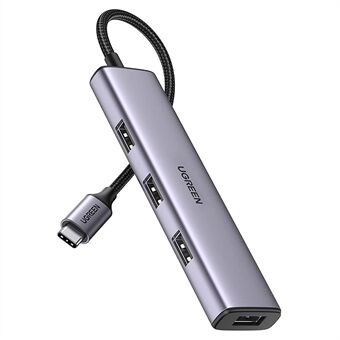 UGREEN 20841 USB C -keskitinsovitin Tyyppi C - 4 USB 3.0 -porttia muunnettava tiedonsiirto Yhteensopiva MacBook Pro Air M1 2021/2020/2019, iPad 2021, iPad Pro, Dellin, Chromebookin kanssa