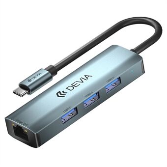 DEVIA EC621 Leopard -sarjan USB-C-telakka, tyyppi C USB3.0 * 3 + RJ45, Mini USB 3.1-keskusyksikkö (päivitetty)