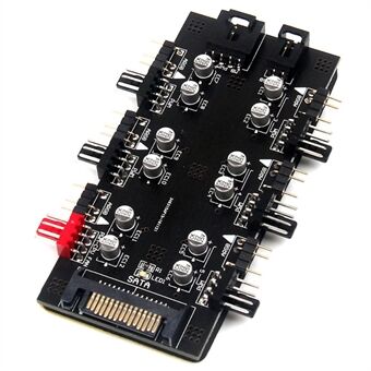 Tietokoneen emolevy SATA 1-6 PWM / ARGB-keskitin 4-nastainen tuuletinkeskitin 5V 3-nastainen RGB-muunnin