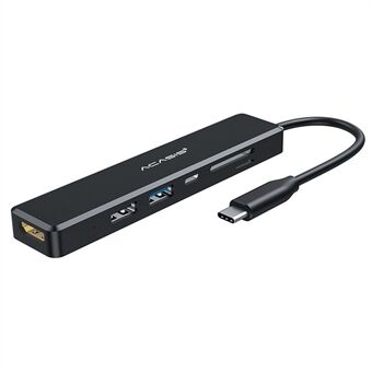 ACASIS CM069 6 in 1 Type C - USB 2.0 HDMI Hub Dock USB-C Type A 3.0 Splitter TF/SD Card Reader Tuki PD 60W lataus