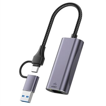 T30B-telakointiasema USB / Type-C Gigan Adaptori, joka sopii kannettaviin tietokoneisiin, tableteihin ja puhelimiin.