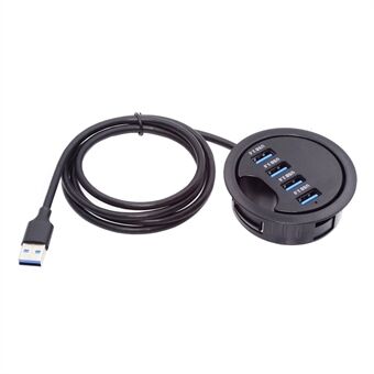 U3-095-HUB01 USB 3.0 -keskitin 4 USB3.0-portilla 60mm tietokonepöydän työntöläpiviennillä jakamiseen tarkoitettu telakka-asema