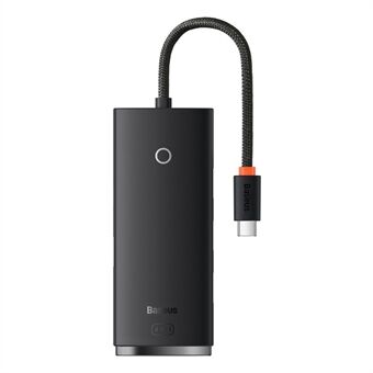 BASEUS Lite Series 25cm Kannettava Type-C to USB 3.0*4 Muunnin 4-Porttinen USB-A Hub Adapteri - Musta