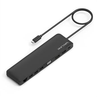 WAVLINK WL-UMD04 Kannettavan tietokoneen Telakointiasema Tyyppi-C Hub-sovitin USB-C- HD / DVI / VGA Slim-muunnin