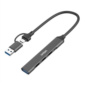 ONTEN UCA9703S 5Gbps USB 3.0 + Type-C Hub -tietokoneadapteri, jossa on 3 x Type-C -porttia + USB-portti.