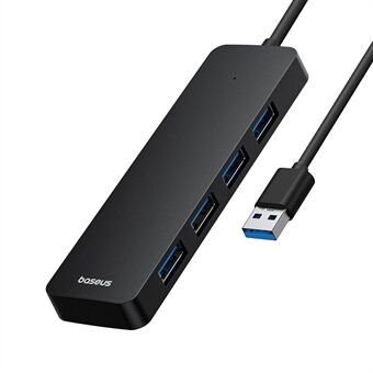 BASEUS UltraJoy Series HUB Lite 150CM Kaapeli USB-sovitin 4 x USB 3.0 Tukee 5 Gbps Siirtonopeutta - Musta