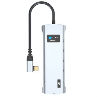 V261A Type-C -sovitin mukana PD+USB3.0+USB2.0+Type-C+SD / TF+RJ45+USB Audio+HD+VGA