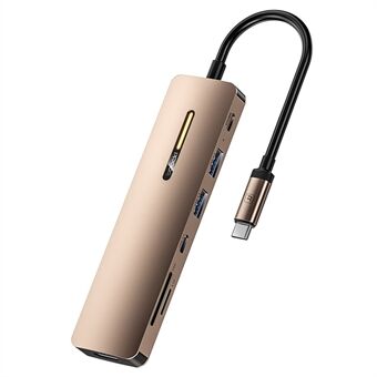 TOOCKI TQ-HUB01A7 7 in 1 USB-C HUB -sovitin Type-C: stä HD 4K USB3.0 PD 100W SD / TF -kortinlukija-muuntaja