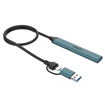 ONTEN UCA9703 USB 3.0+Type-C to 3xType-C+USB -sovitin Alumiiniseoksesta valmistettu USB-keskitin