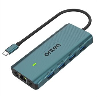 ONTEN UC962 10-in-1 -tyyppinen C-USB3.0*4+HD+SD+TF+Jack+PD 3.0+RJ45 -USB-keskittävä asema