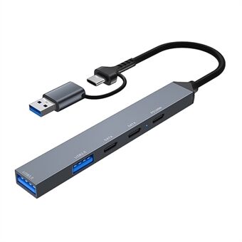 ADS-809D USB+Type-C -sovitin Moniporttinen napa USB-tiedonsiirtoon + PD 100W -lataukseen