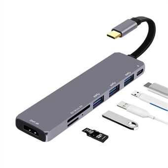 V128 Type-C - HDMI + USB3.0x3 + USB3.1(PD) + SD + Micro SD -muunnosovitin