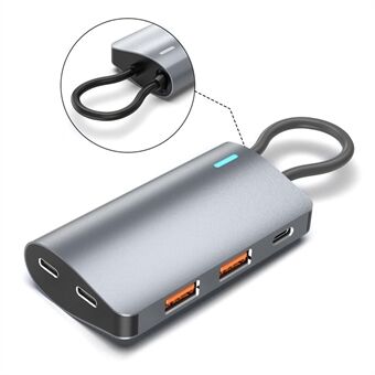 2395-2A2C32 5-in-1 10Gbps laajennustelakka Type-C:stä 2xUSB3.2 + 2xUSB-C + PD 100W Hub -muunnin