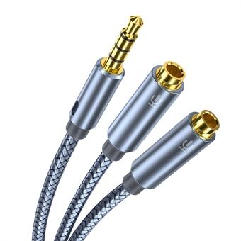 ESSAGER 0,25 m Audio Splitter kuulokemikrofonin jatkojohto 3,5 mm Jack uros-kaksoisnaaras mikrofoni Y sovitinjohto