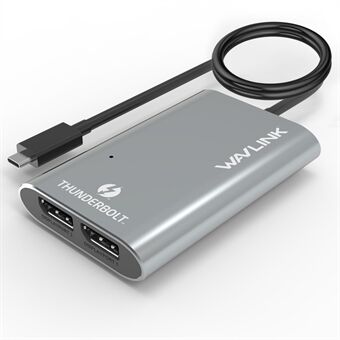 WAVLINK UTA21D Thunderbolt 3 Type-C - kaksinkertainen DisplayPort-sovitin DP 4K / 5K / 8K -videonäytön muuntaja