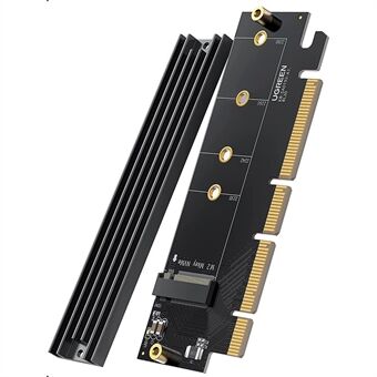 UGREEN 30715 NVMe PCIe -sovitin PCle Gen4 x16 - M.2 -laajennuskortti M.2 SSD - PCIe 4.0 X16 / X8 / X4 -kortti, jossa on jäähdytyselementti M.2 PCIe -muunnin Thunderbolt 3:n kanssa yhteensopiva