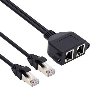 UT-018 0,5 m kaksoisportti RJ45 UTP Cat6 uros-naaras LAN Ethernet-verkon jatkokaapeli paneelikiinnitysrei\'illä