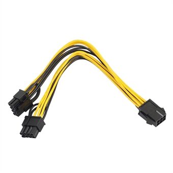 PCI-E 6-pin - Dual 6 + 2-Pin (6-Pin / 8-Pin) jakokaapeli Graafinen näytönohjain 6-pin - Dual 8-pin virtalähdekaapeli 20 cm