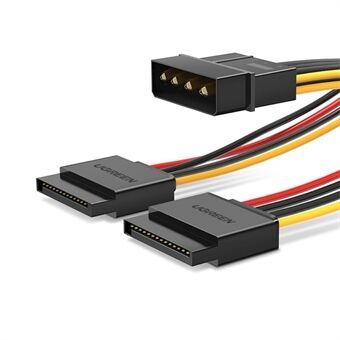 UGREEN 50398 0,2 m SATA 4Pin - Dual 15Pin Virtakaapeli Pöytäkoneen isäntärunko Tietokoneen liitäntä Puolijohde mekaaninen kiintolevyn johto