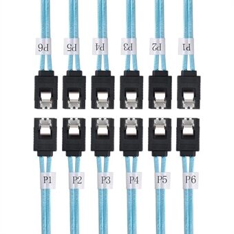 SF-018-0.5M Internal 6 SATA 7pin to 6 SATA 7pin Target SSD Hard Disk 6Gbps Data Server Raid Cable 0.5m