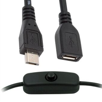 PW-012-MM Micro USB2.0 -kaapeli, jossa On / Off -virtakytkin. Micro 5 -pinninen uros naaras DC 5V pöytälamppuun, tuulettimeen, kameraan