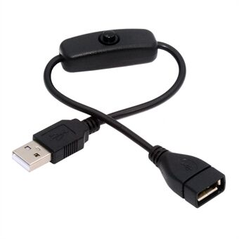 PW-012-AM USB2.0 Kaapeli päälle pois -virtakytkimellä USB Type-A uros-naaras DC 5V pöytälamppu tuuletin kamera varten