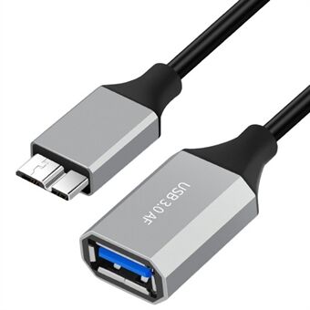 0,5m Plug and Play USB-A 3.0 Naaras - Micro B Korkeanopeuksinen Siirtokaapeli Mobiilille Kovalevylle