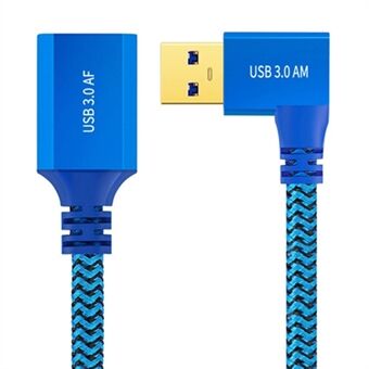 1m Vasen kulma USB 3.0 Uros - Naaras Korkeanopeuksinen Jatkoketju U-levylle / Hiirelle / Näppäimistölle