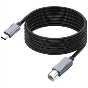 1,8 m USB B - USB C tulostinkaapeli nailonjohto yhteensopiva MIDI-näppäimistön DAC DJ-ohjaimen kanssa