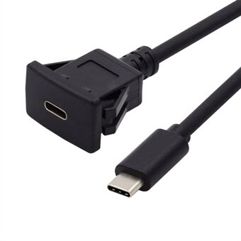 UC-021-1.0M 1m vedenpitävä USB-C Type-C USB 3.1 10Gbps jatke uppoauton salpakiinnitys jatkokaapeli kojelautapaneeliin