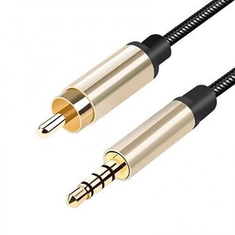 3M Superpitkä 3,5 mm AUX-RCA-kaapelisovitin punottu Design RCA Audio Puhdas kuparijohto kannettavaan tietokoneeseen, televisioon, äänenvahvistimeen