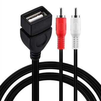 JUNSUNMAY 1,5 m USB 2.0 - 2 RCA naaras-uros video-AV-muunnin videokameran äänenjakajakaapeli