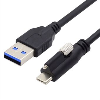 UC-045-2.0M 2m USB-A 3.0 uros - Type-C 3.1 yksiruuvinen lukituskaapelin datajohto (ilman sirua, M2-ruuvi)