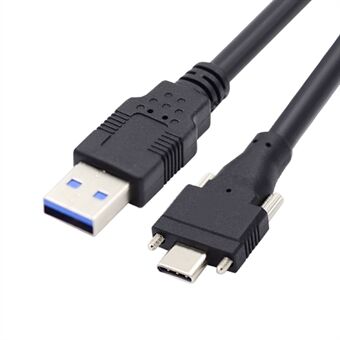 UC-048-4.9M 4.9m USB-A 3.0 uros - Type-C 3.1 kaksoisruuvilukitus 22AWG datakaapeli kameralle (ilman sirua, M2-ruuvi)