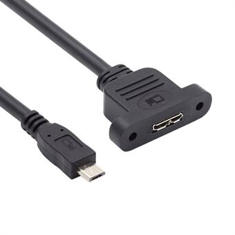 U3-012-MM 50 cm:n pituinen Micro 3.0 -korttipaikkanaaras Micro USB 2.0 5-nastainen urosjatkekaapeli 480 Mbps ruuvikiinnitteisellä johdoll