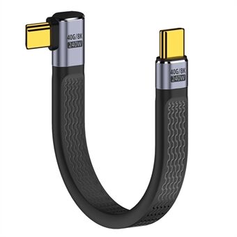 UC-002-0.13R 13 cm oikeakulmainen 240 W Type-C uros-naaras USB4 40 Gbps 100 W 8K tasainen FPC-tietokaapeli kannettavaan tietokoneeseen ja puhelimeen.