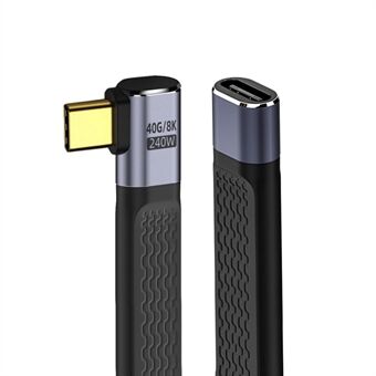 UC-040-0.13R 13cm kulmautunut USB4 jatkokaapeli ohut, litteä urossukka naarassukka 40Gbps:n nopeudella, 240W:n teholla ja 8K / 60Hz:n videolla