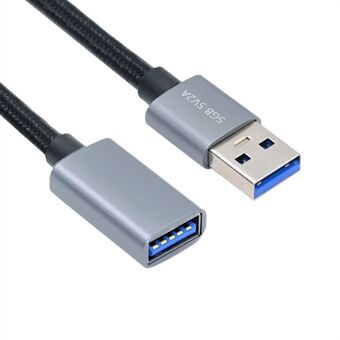 U3-075-AF 0,3m USB 3.0 uros- naarasjatkokaapeli 5 Gbps levylle SSD kameralle (hopeakuori)