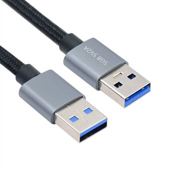 U3-075-AM 0,3 metrin USB 3.0 uros-uros-kaapeli 5 Gbps tiedonsiirto kameraan, DVD-soittimeen, kovalevylle (hopeinen kuori)